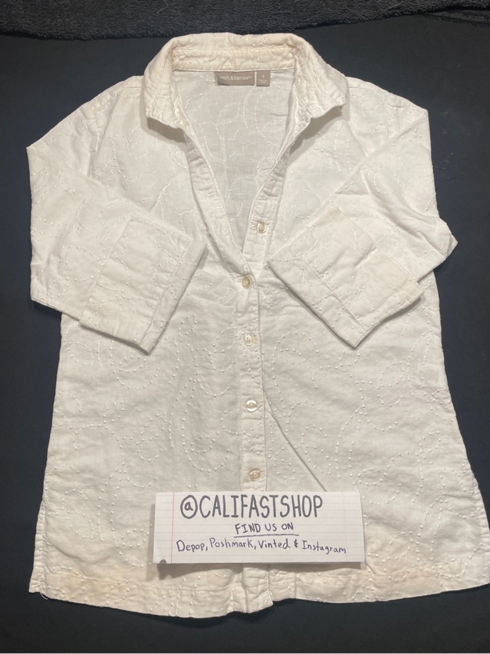 croft & barrow White Eyelet Button-Down Shirt for Kids
